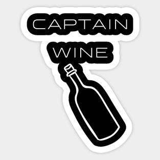 Captain Wine Typography White Design Sticker